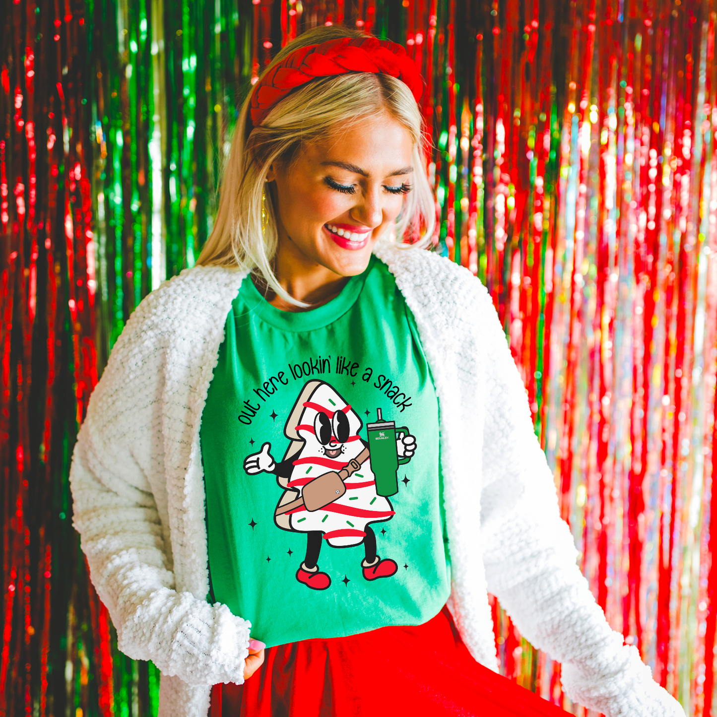 Out Here Looking Like A Snack Christmas Gildan Graphic Tee