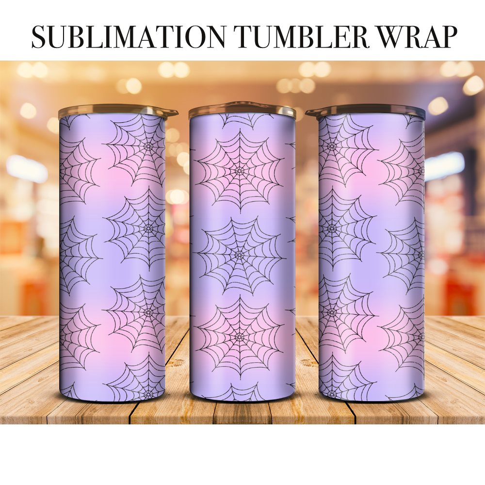 Pastel Spider Web Tumbler Wrap Sublimation Transfer