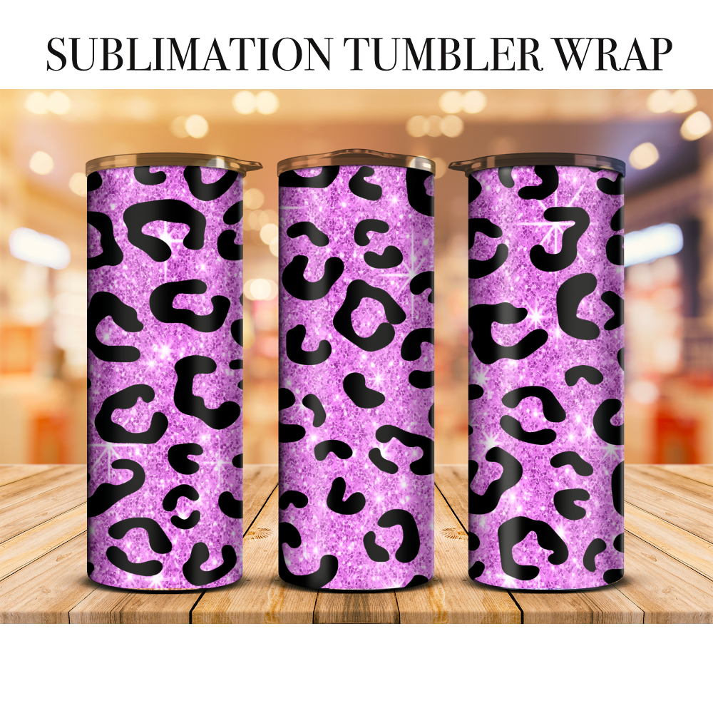 Neon Leopard 44 Tumbler Wrap Sublimation Transfer
