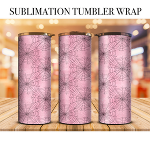 Pink SpiderWebs Tumbler Wrap Sublimation Transfer