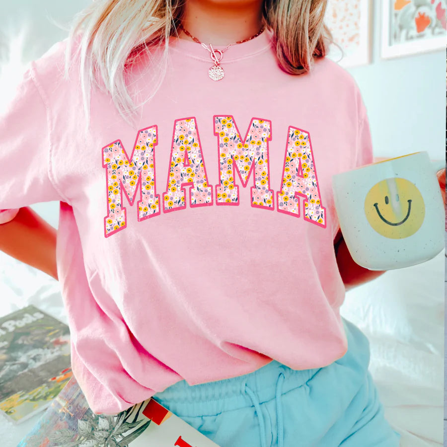 Pink Floral  Mama DTF Transfer