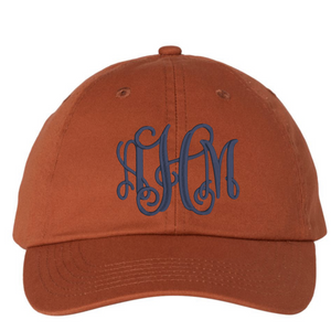 Embroidered Monogram  Hat Texas Orange