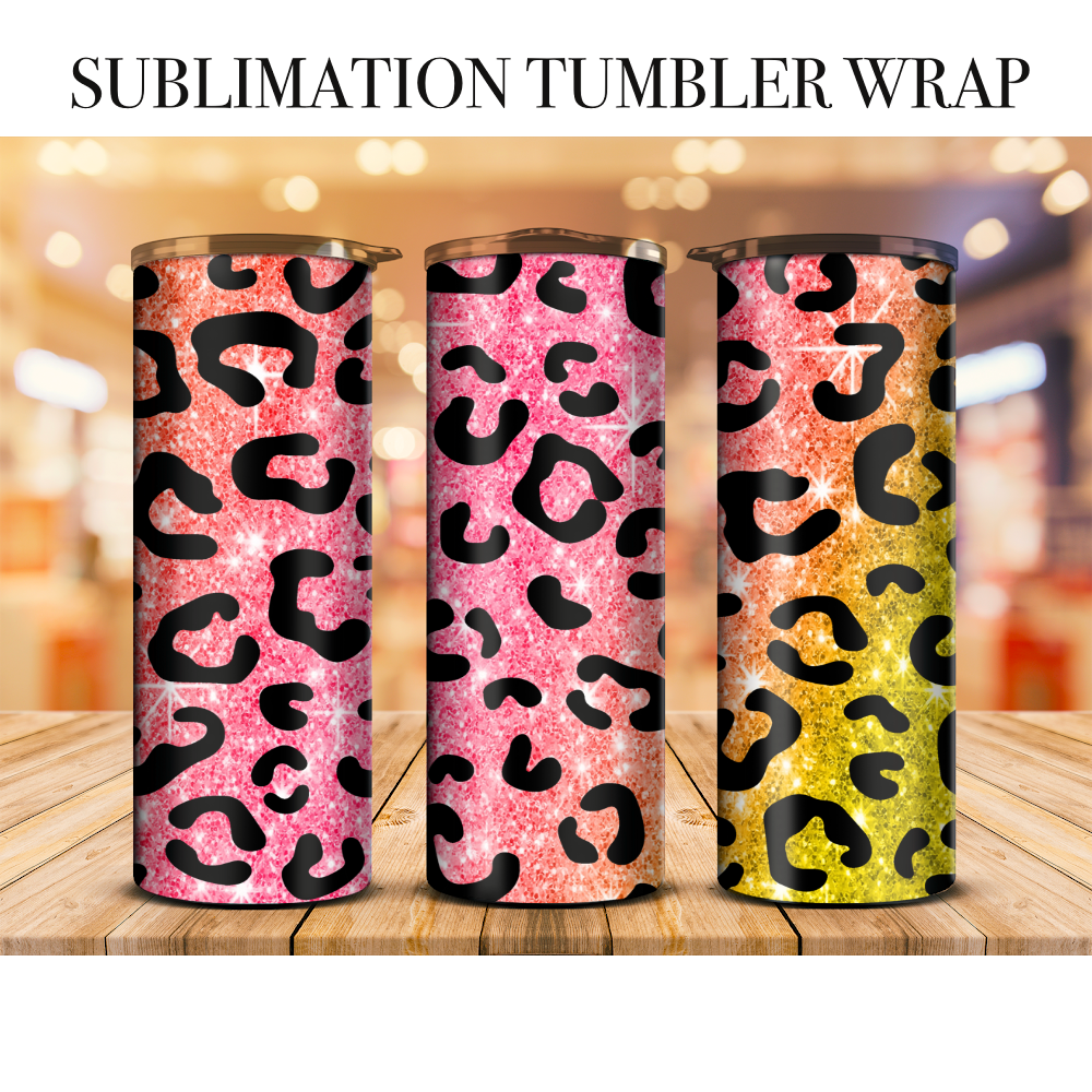 Neon Leopard 67 Tumbler Wrap Sublimation Transfer