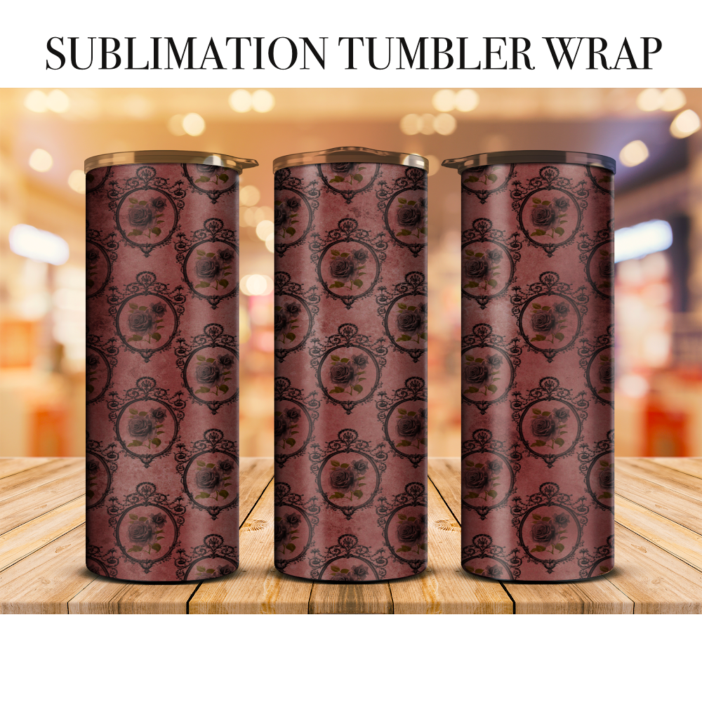 Vintage Roses 2 Tumbler Wrap Sublimation Transfer