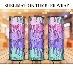 Pastel Drip Tumbler Wrap Sublimation Transfer