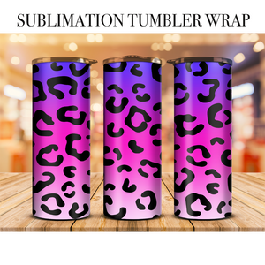 Neon Leopard 19 Tumbler Wrap Sublimation Transfer