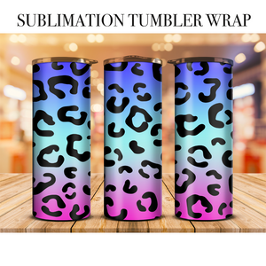 Neon Leopard 22 Tumbler Wrap Sublimation Transfer