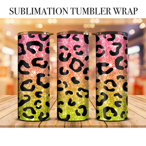 Neon Leopard 80 Tumbler Wrap Sublimation Transfer