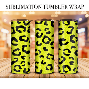 Neon Leopard 52 Tumbler Wrap Sublimation Transfer