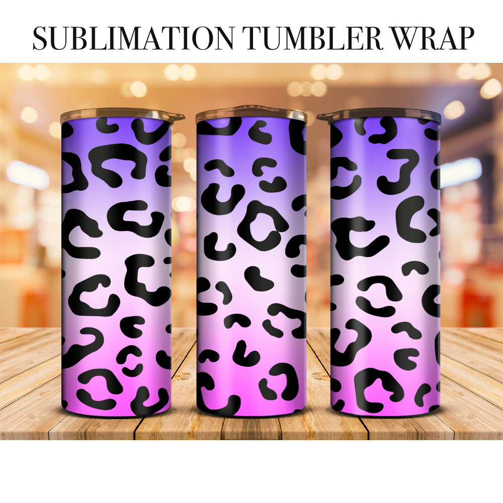 Neon Leopard 33 Tumbler Wrap Sublimation Transfer