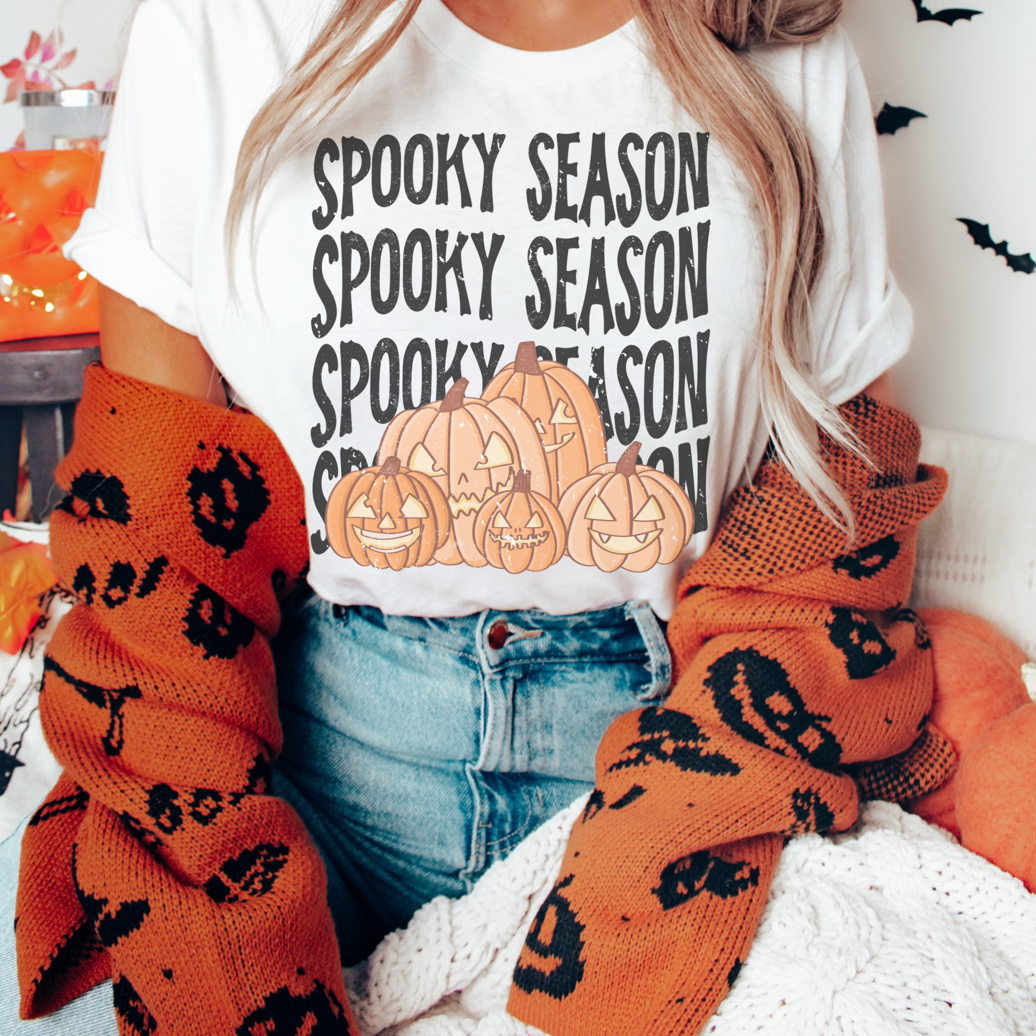 Spooky Season Pumpkins Stacked Sublimation Transfer