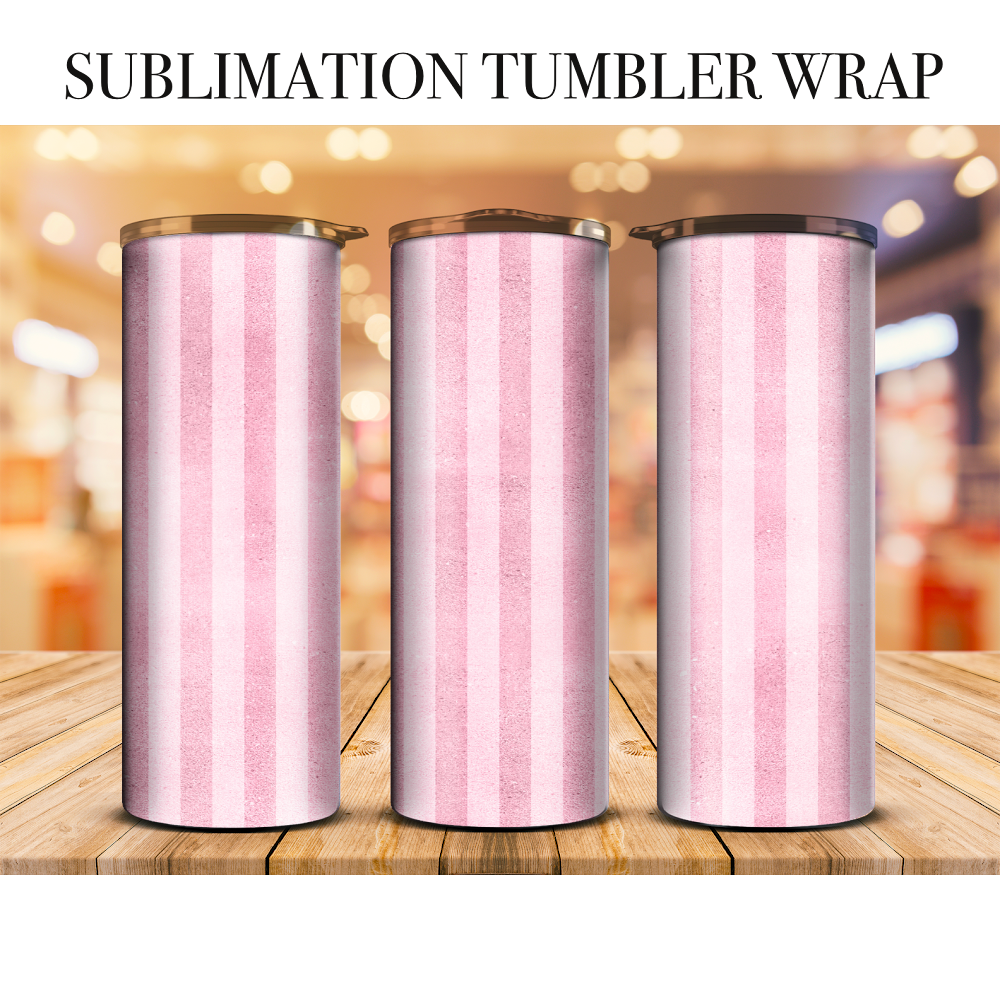 Pink Stripe Tumbler Wrap Sublimation Transfer