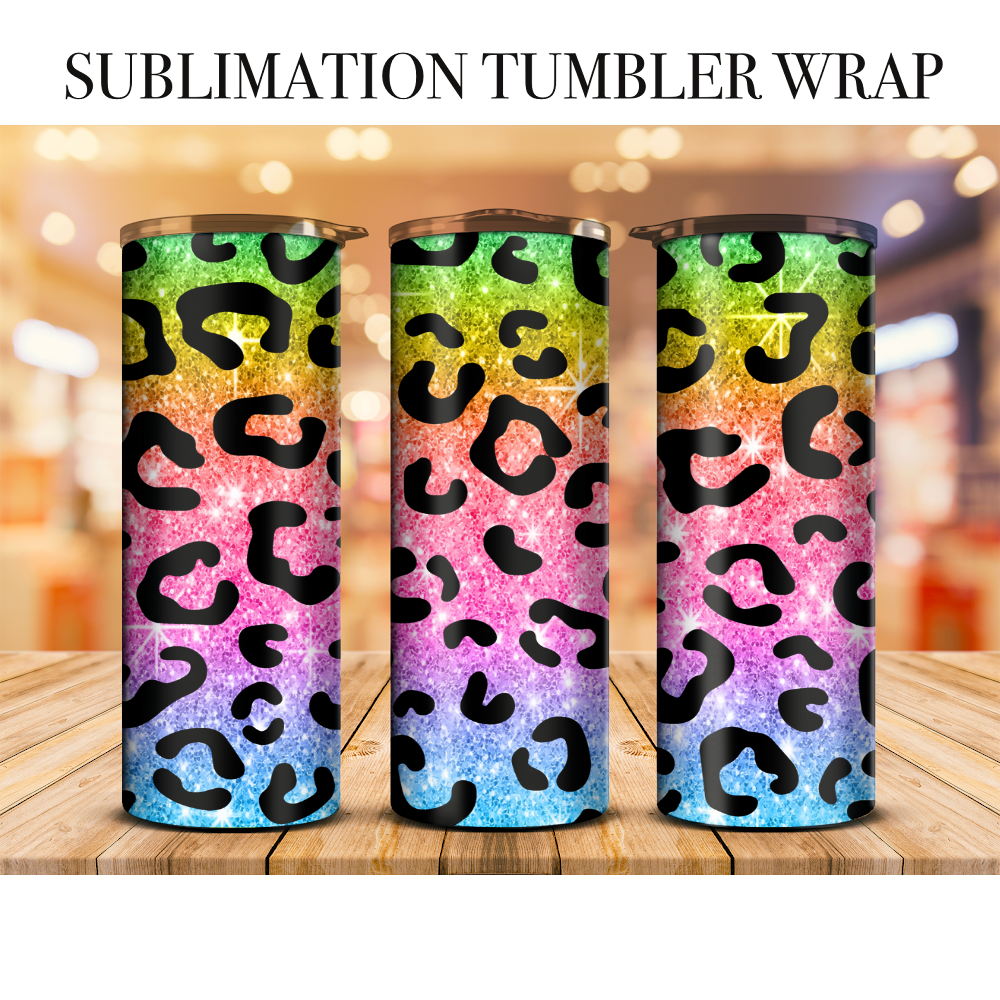 Neon Leopard 65 Tumbler Wrap Sublimation Transfer