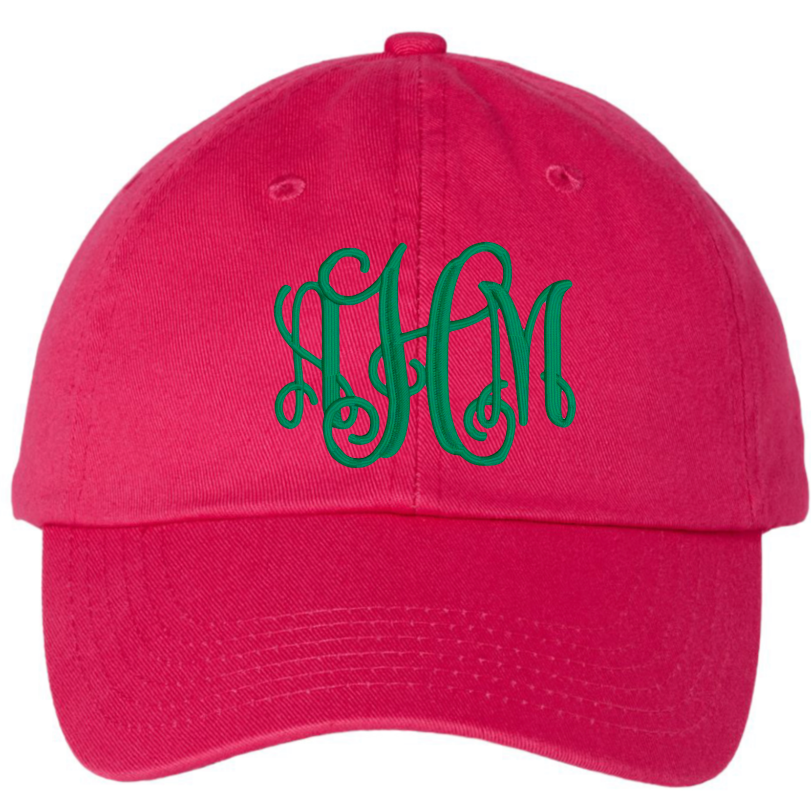 Embroidered Monogram  Hot Pink