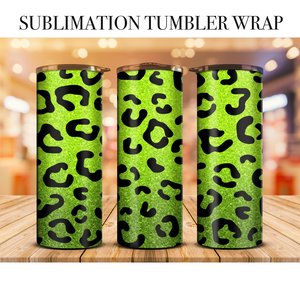 Neon Leopard 62 Tumbler Wrap Sublimation Transfer