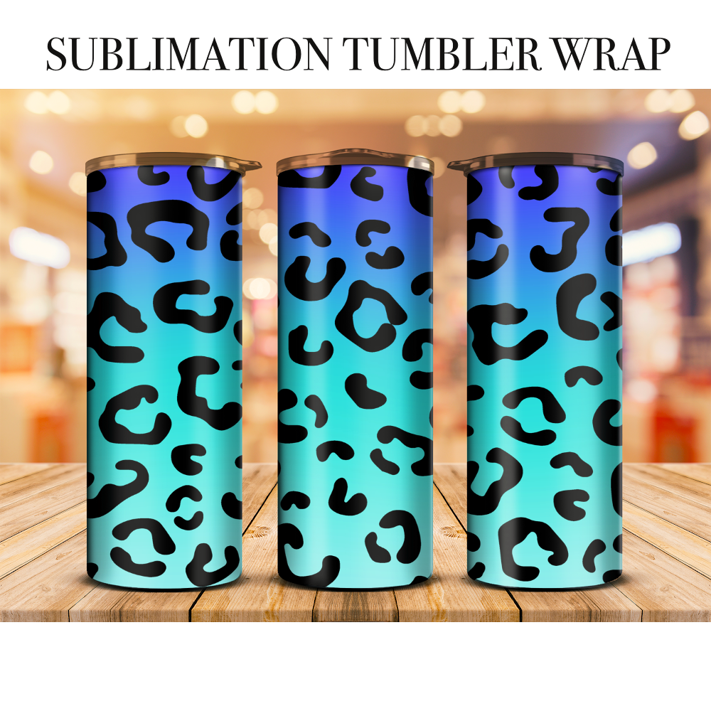 Neon Leopard 26 Tumbler Wrap Sublimation Transfer