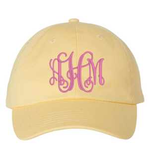 Embroidered Monogram  Hat Butter
