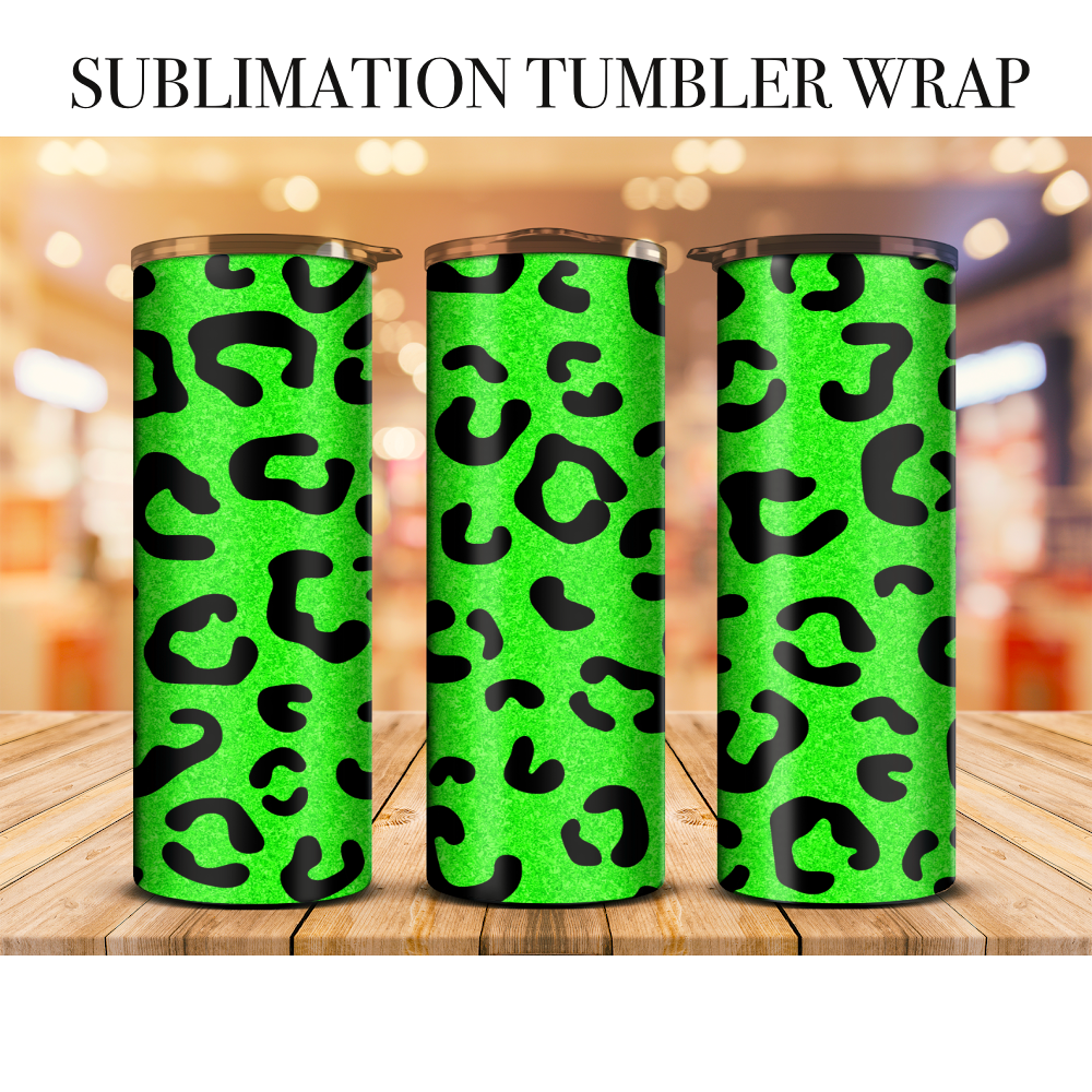 Neon Leopard 47 Tumbler Wrap Sublimation Transfer