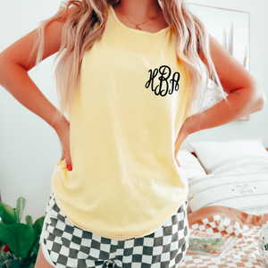 Monogrammed Machine Embroidered Comfort Color Tank