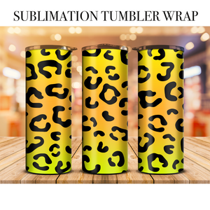 Neon Leopard 10 Tumbler Wrap Sublimation Transfer