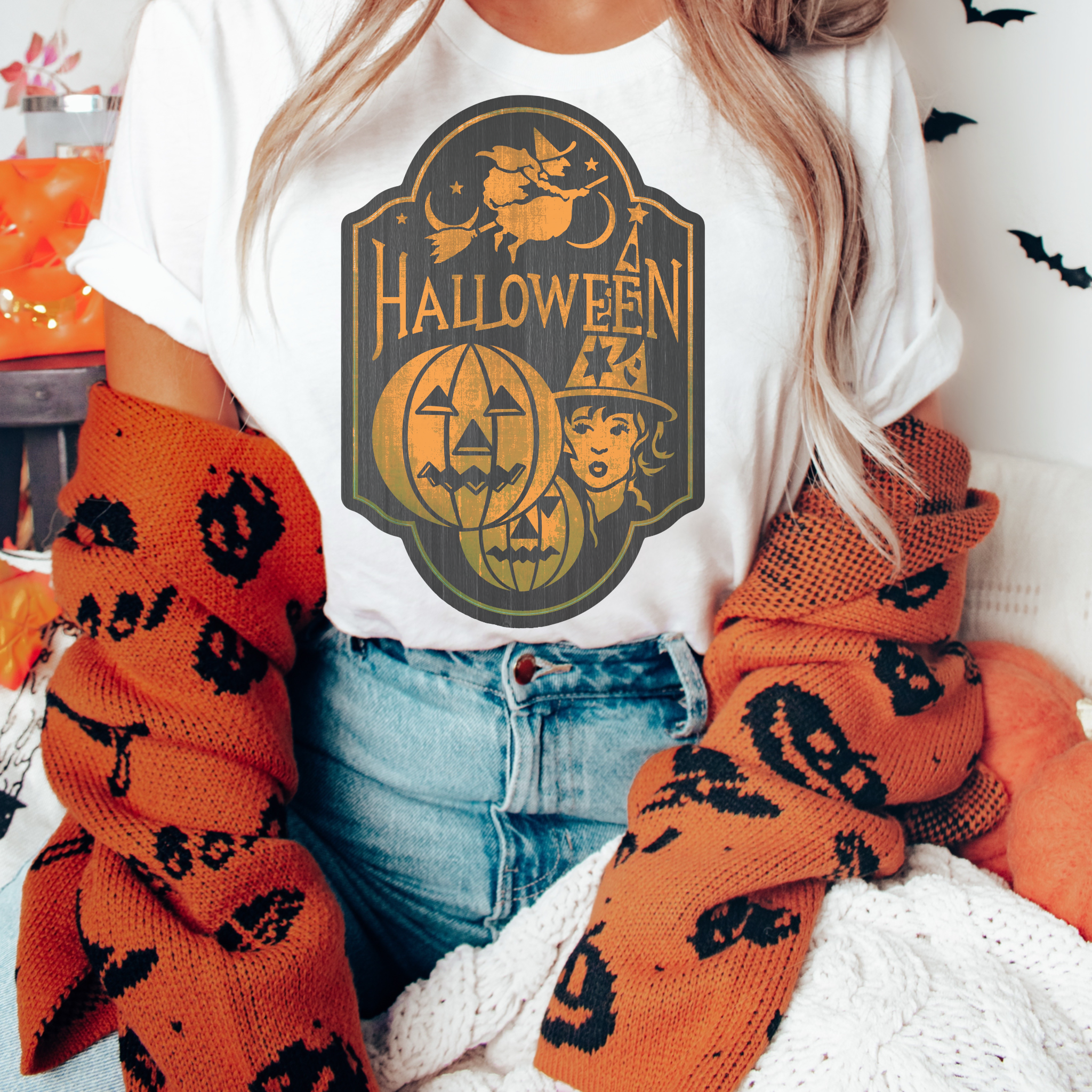 Vintage Halloween Witch Sublimation Transfer