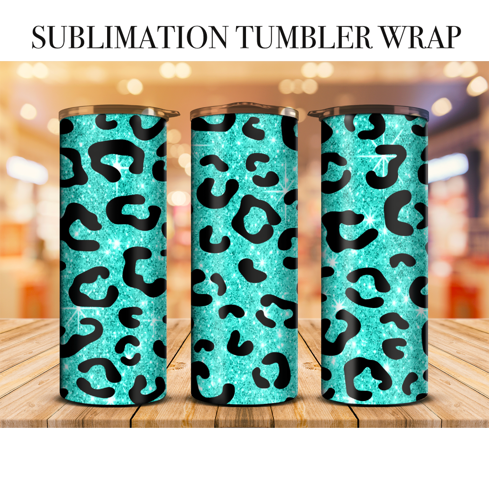 Neon Leopard 66 Tumbler Wrap Sublimation Transfer