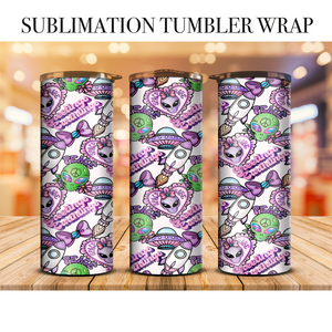 Space Babe 3 Tumbler Wrap Sublimation Transfer