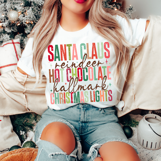 Santa Claus Hot Chocolate Christmas Lights Sublimation Transfer