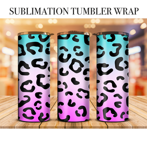 Neon Leopard 27 Tumbler Wrap Sublimation Transfer
