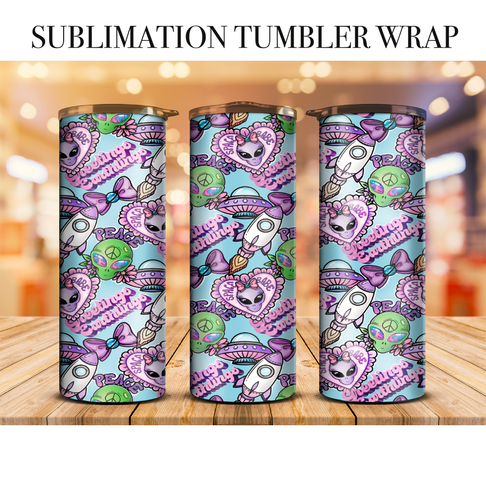 Space Babe 2 Tumbler Wrap Sublimation Transfer