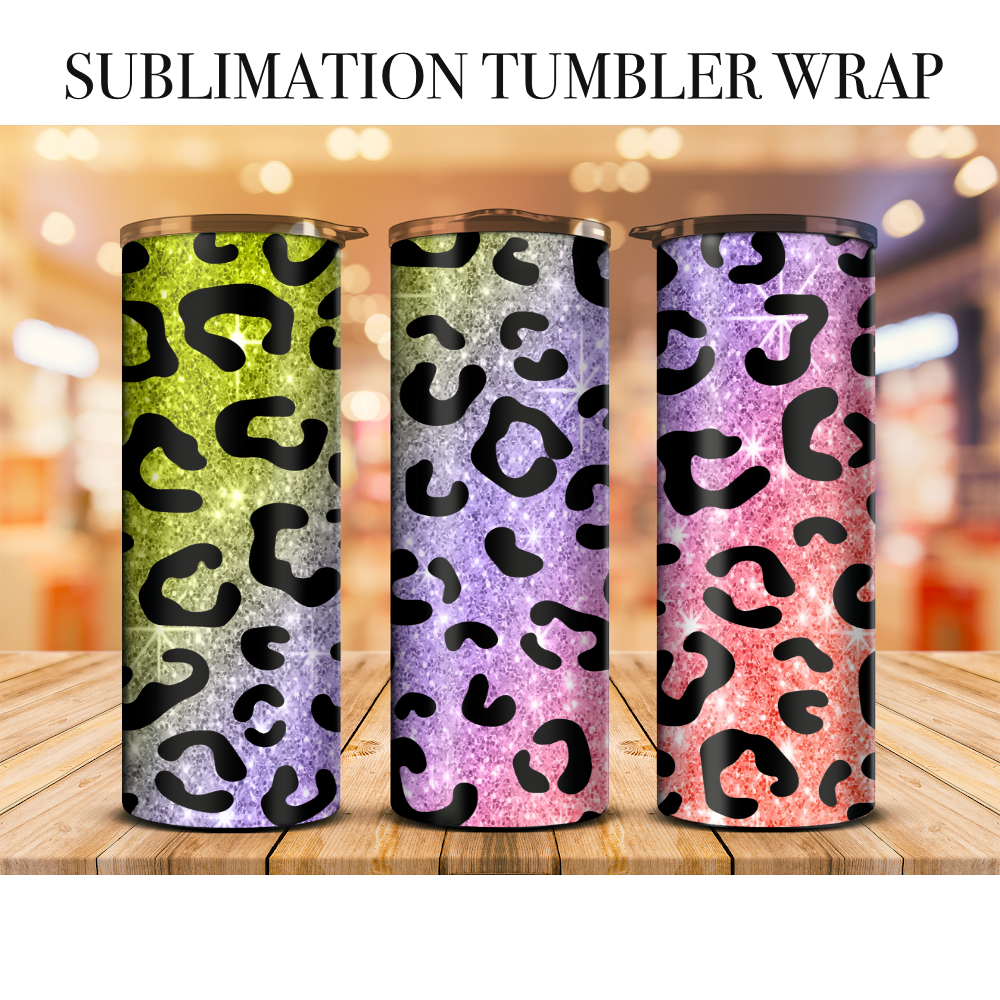 Neon Leopard 81 Tumbler Wrap Sublimation Transfer