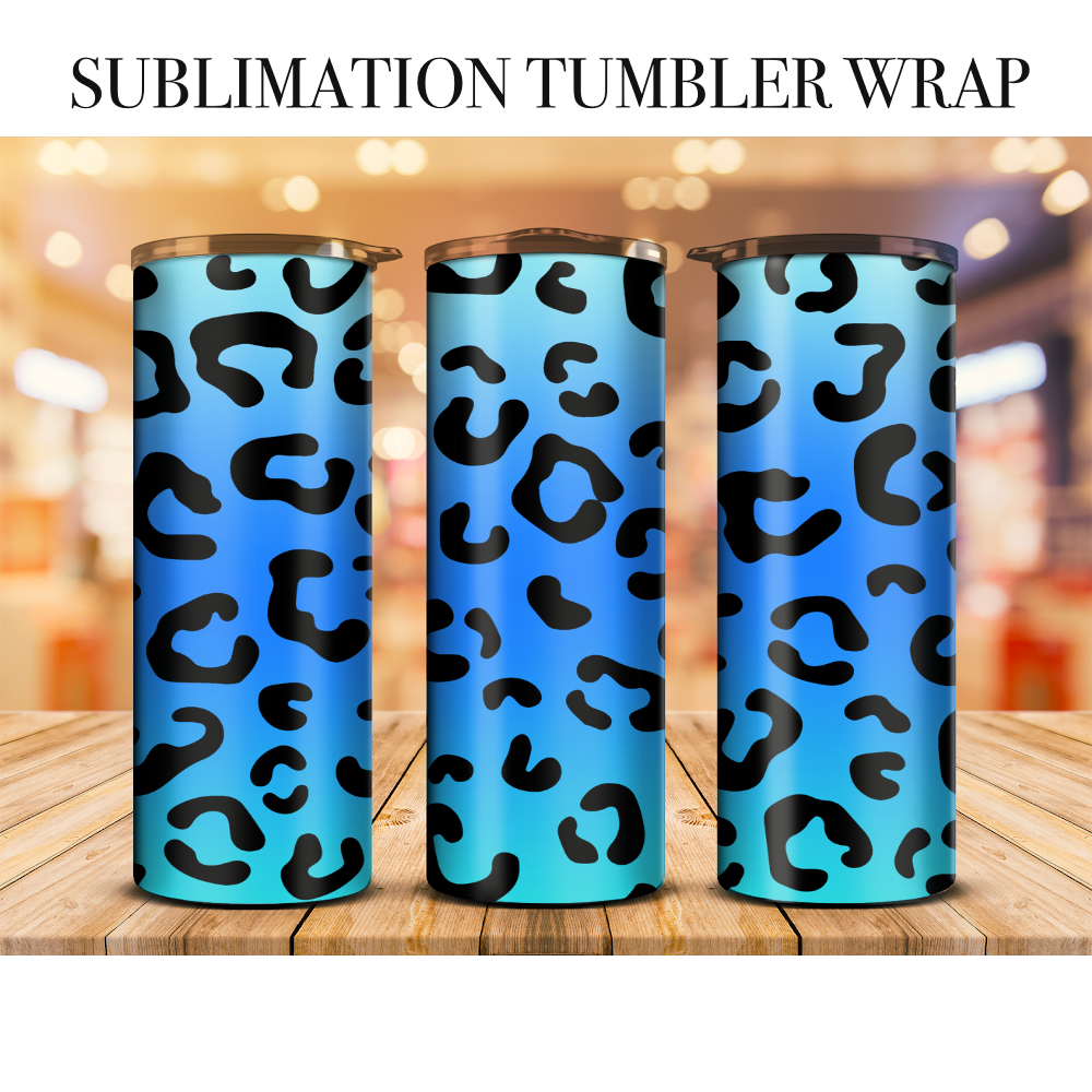 Neon Leopard 20 Tumbler Wrap Sublimation Transfer