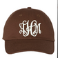 Embroidered Monogram  Hat Brown