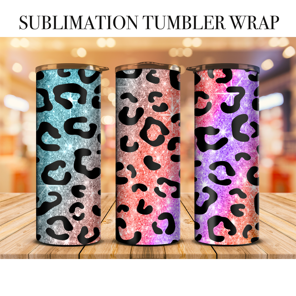 Neon Leopard 83 Tumbler Wrap Sublimation Transfer