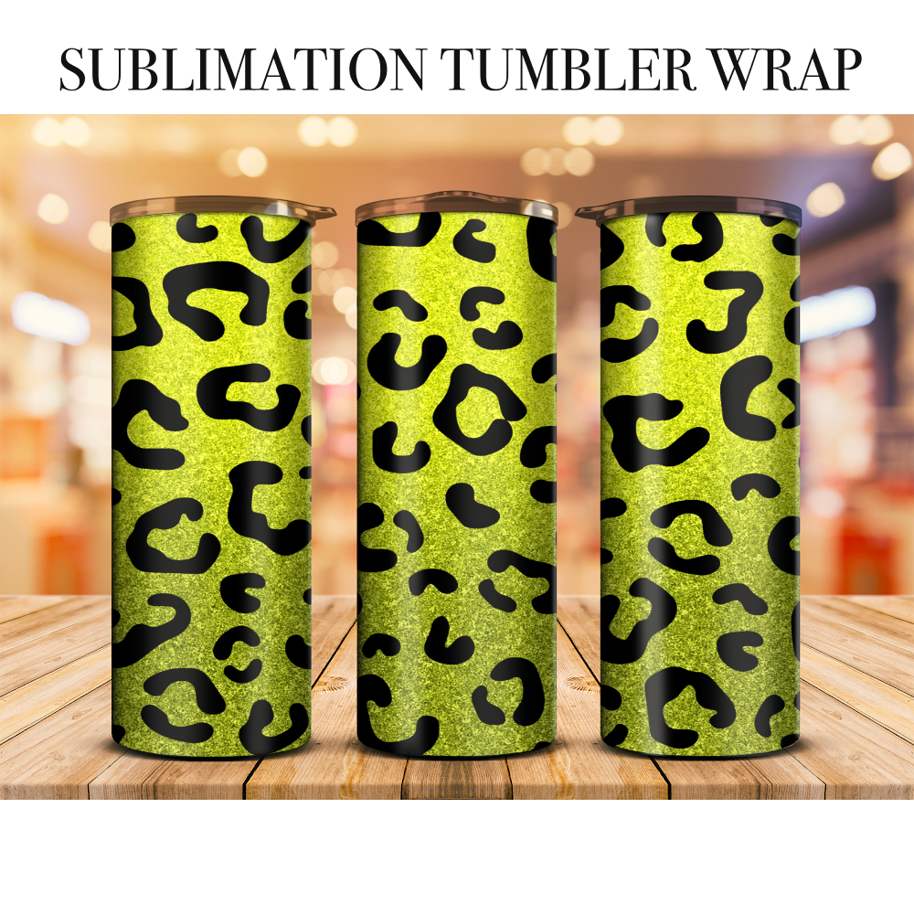 Neon Leopard 60 Tumbler Wrap Sublimation Transfer