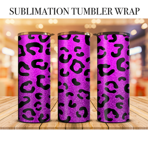 Neon Leopard 53 Tumbler Wrap Sublimation Transfer