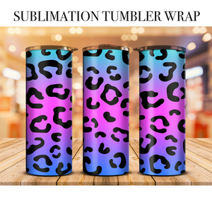 Neon Leopard 31 Tumbler Wrap Sublimation Transfer