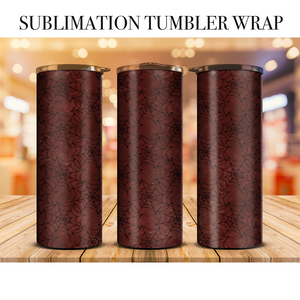 Wine Red Spiderweb Tumbler Wrap Sublimation Transfer