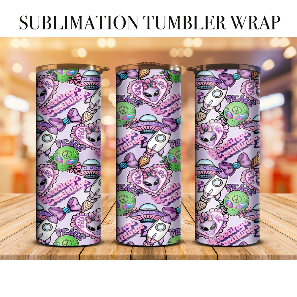 Space Babe 4 Tumbler Wrap Sublimation Transfer