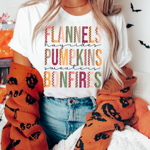 Flannels Pumpkins And Bonfires Sublimation Transfer
