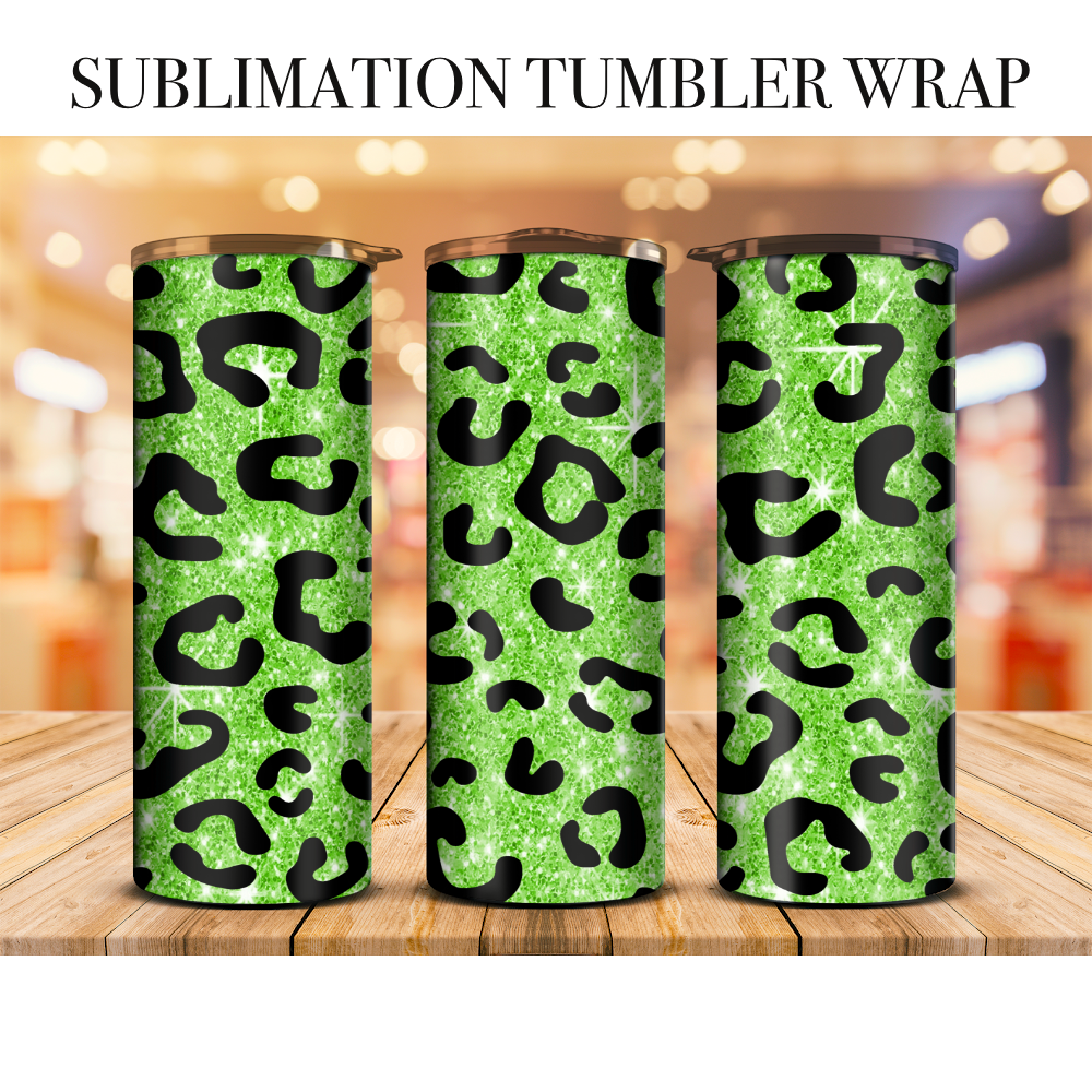 Neon Leopard 38 Tumbler Wrap Sublimation Transfer