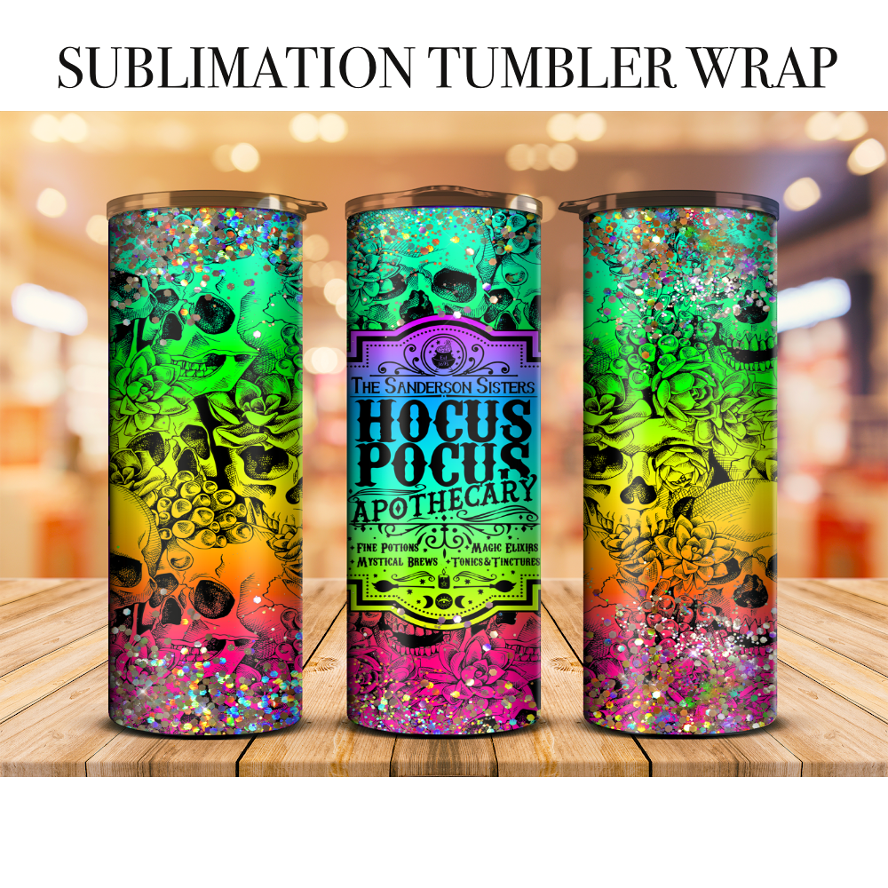 Neon Witch Apothecary Tumbler Wrap Sublimation Transfer