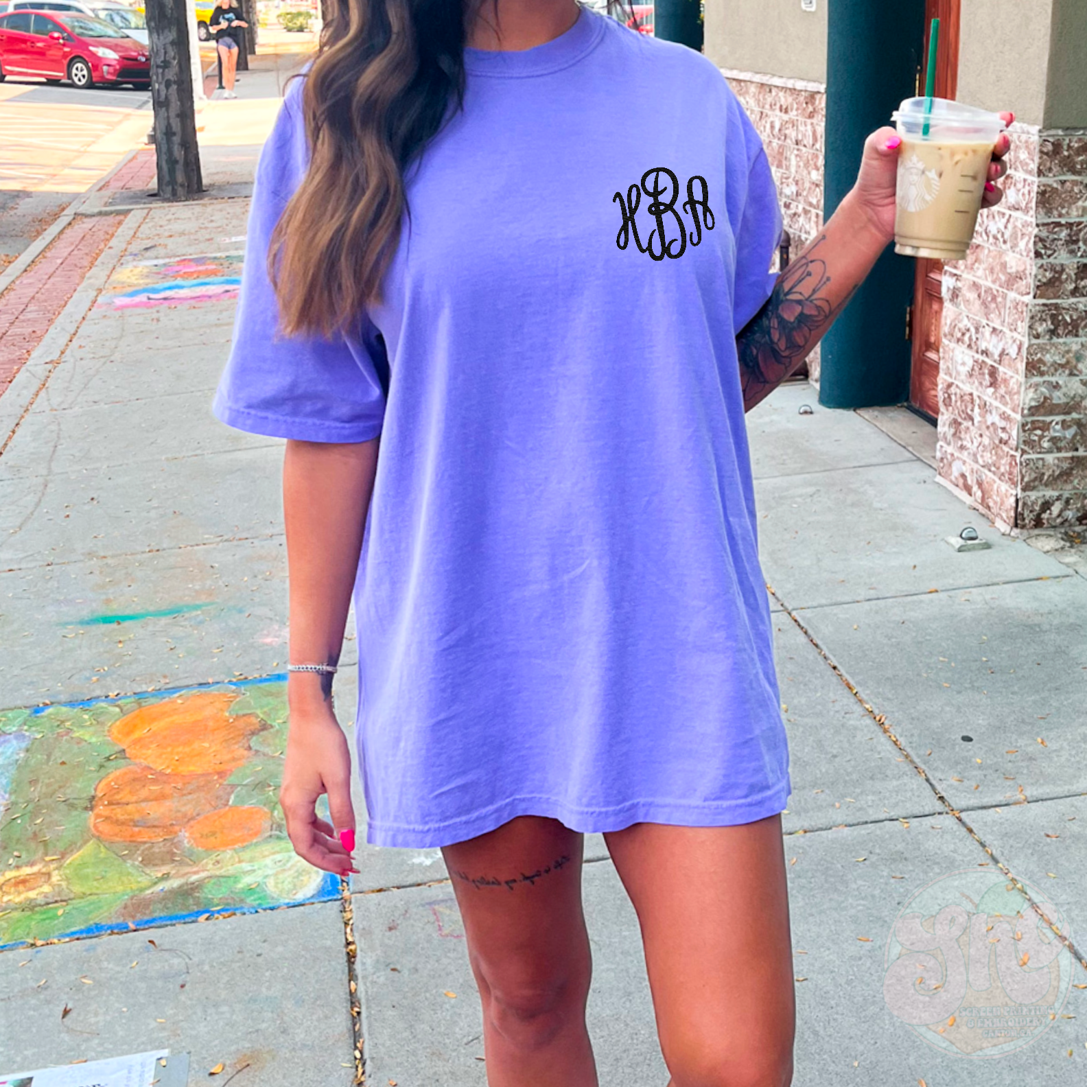 Monogrammed Machine Embroidered Comfort Color Shirt