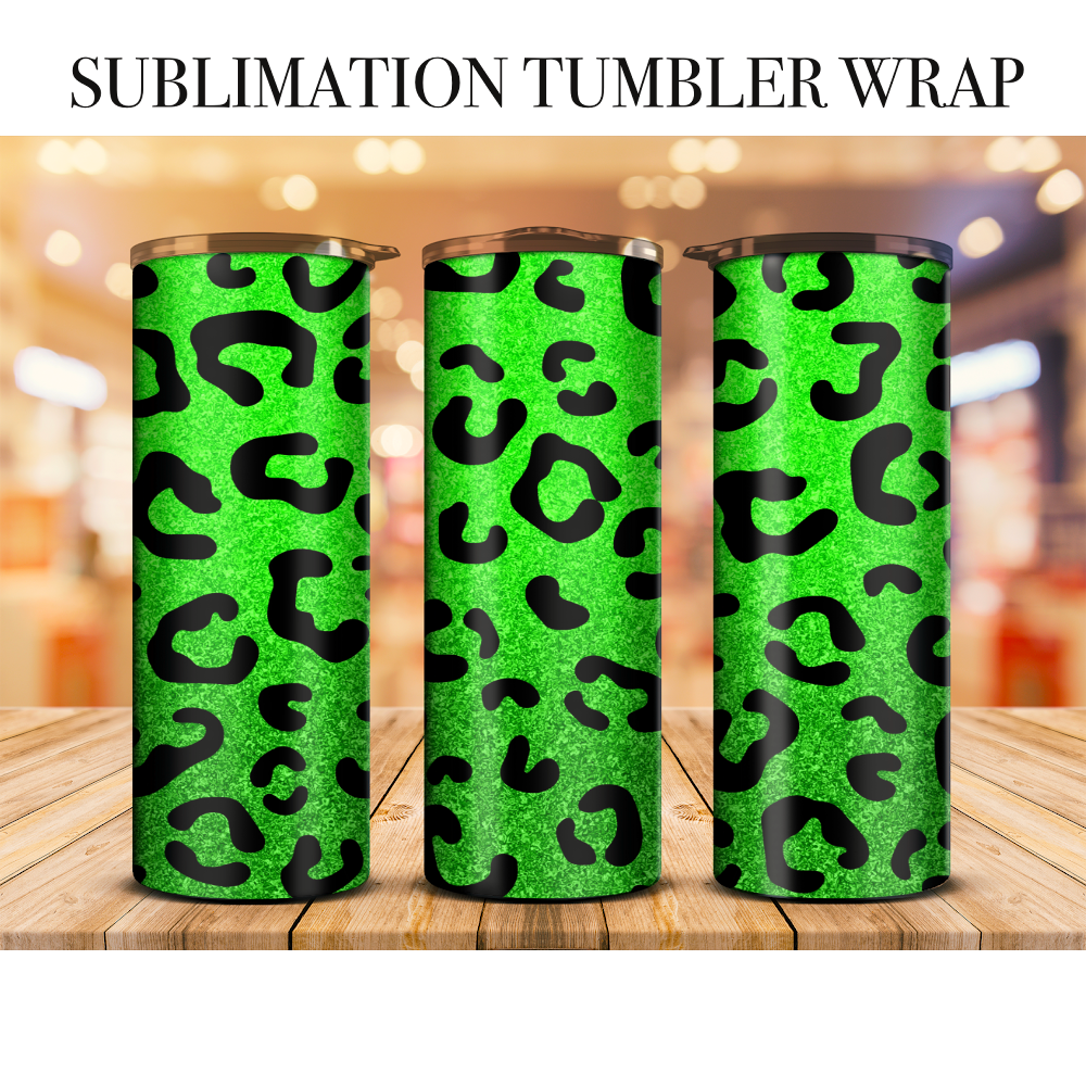 Neon Leopard 55 Tumbler Wrap Sublimation Transfer
