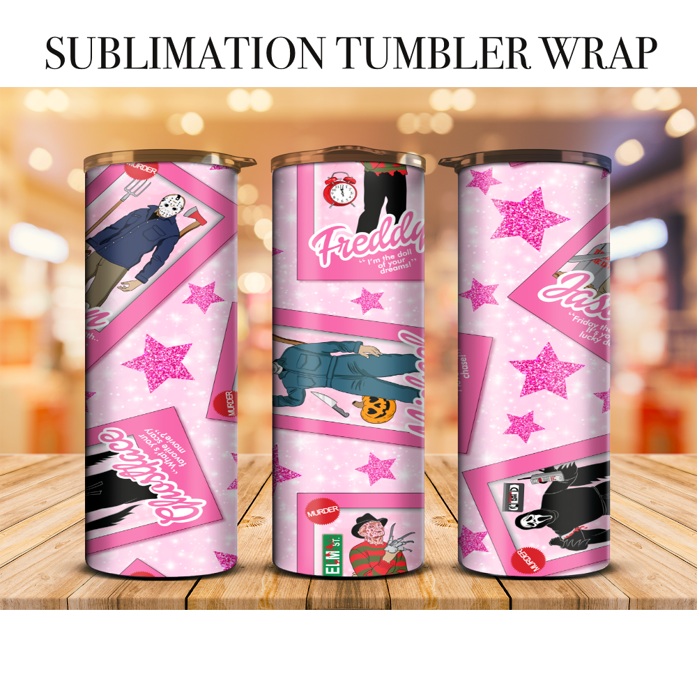 Horror Dolls Tumbler Wrap Sublimation Transfer
