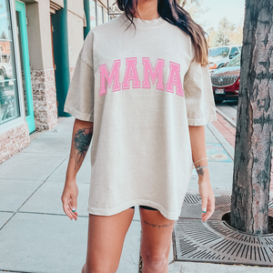 Mama Block Outline Pink Sublimation Transfer