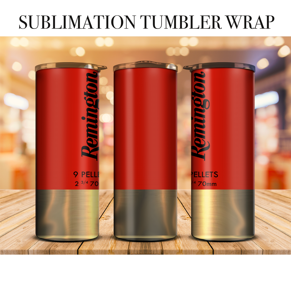 Shot gun shell Tumbler Wrap Sublimation Transfer