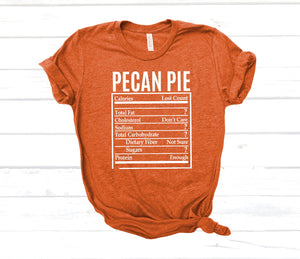Pecan Pie  Food Label White Ink Screen Print Transfer