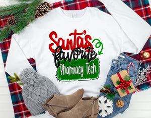 Santa’s favorite Pharmacy Tech High Heat Ultra Soft Screen Print Transfer