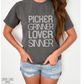 Picker Grinner Lover Sinner Screen Print Transfer